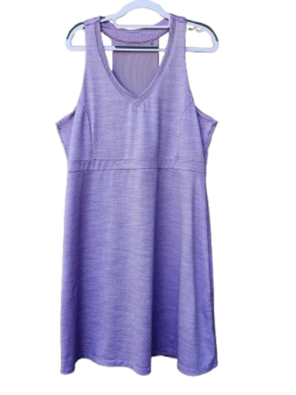 Mondetta Plus Purple Performance Travel Dress Tennis Golf V-Neck Mesh Accents